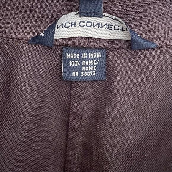 French Connection Beaded Ramie Straight Leg Pants Brown Size 4 - Picture 6 of 8